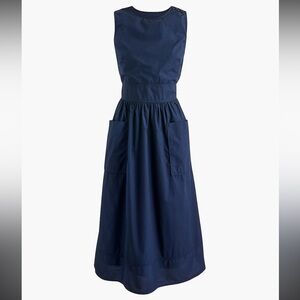 J Crew Cotton Poplin Apron Dress Size 2 Navy